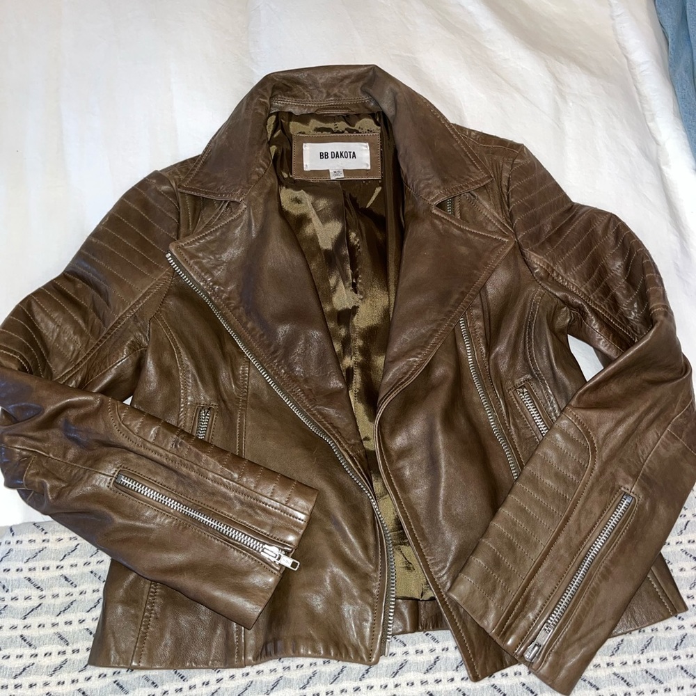 Brown Faux leather jacket